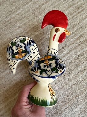 Mexican Talavera Ceramic Rooster | El Palomar Studio Hand Painted 8.5”
